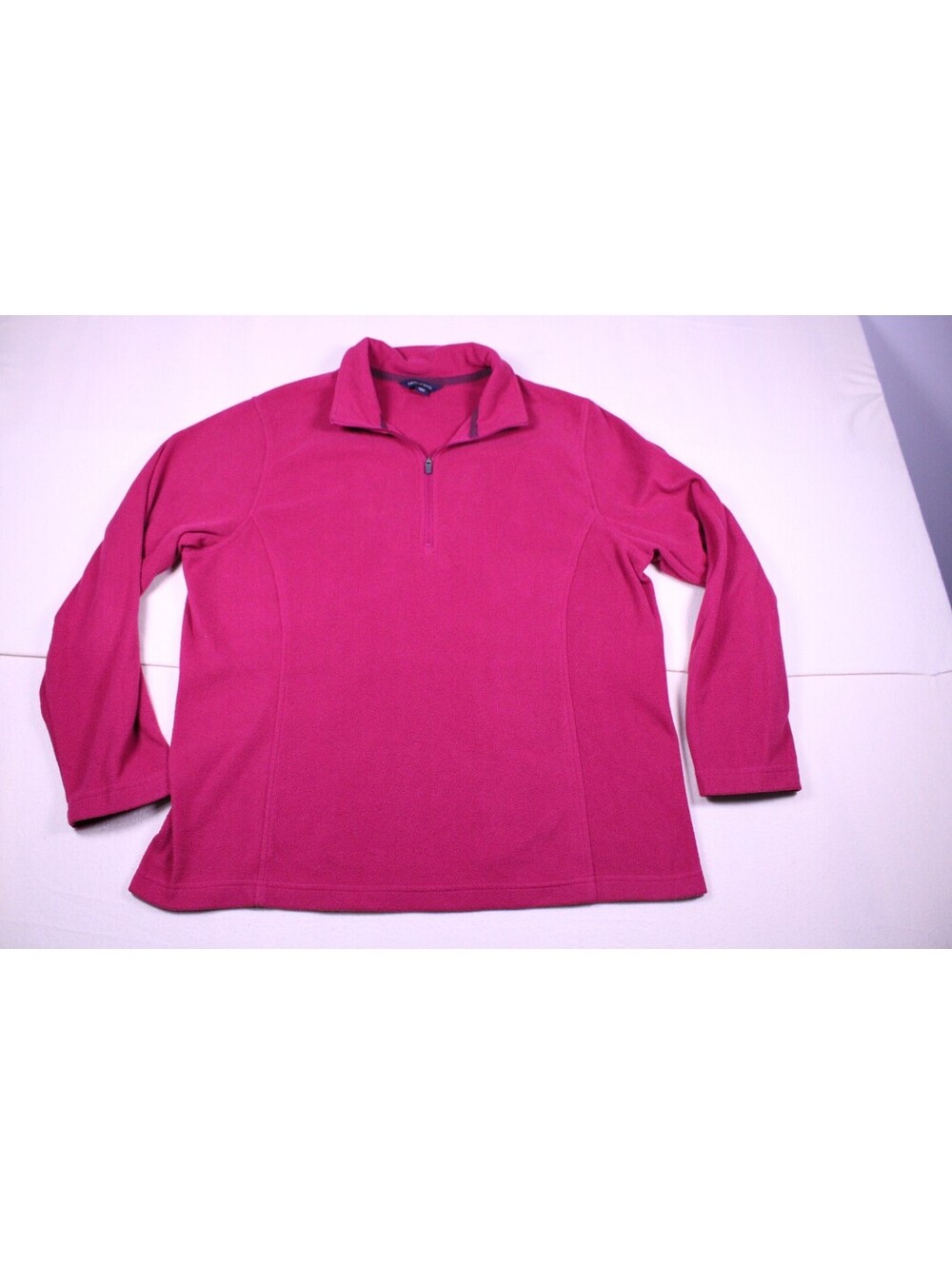 Lands' End Plum/Pink Women's Quarter-Zip Fleece Pullover - Very Good Condition